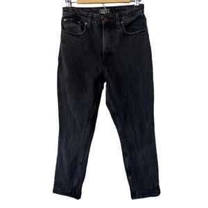 Abercrombie High-rise Mom jean acid wash black size 2/26